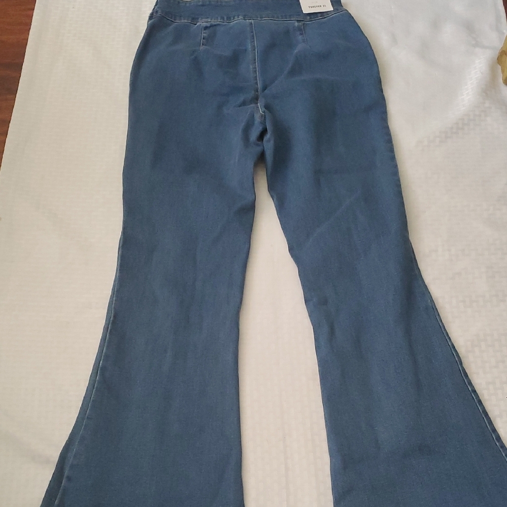 Forever 21 Blue Flare Wide Leg Jeans - Picture 11 of 15
